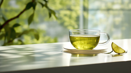 logo green tea drink contemporaryの素材