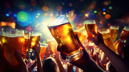 young party beer drink danceの素材