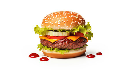 tasty ketchup burger food minimalistの素材