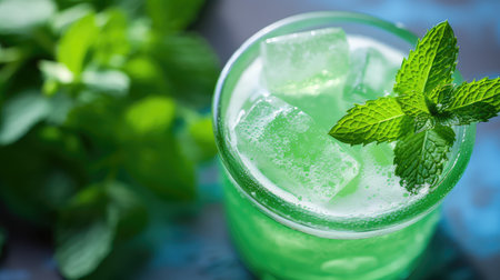 glass ice cocktail drink mintyの素材