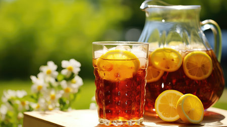 cool fresh tea drink icedの素材