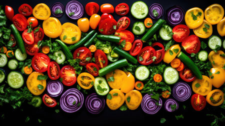 vegetable ingredient vegan food colorfulの素材