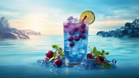 glass liquid juice drink blueの素材