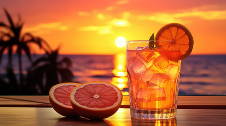 fresh background juice drink sunsetの素材