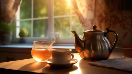 background morning tea drink kitchenの素材