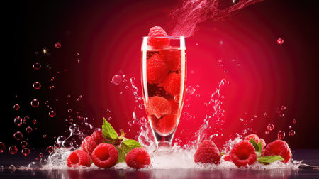 background red cocktail drink raspberryの素材