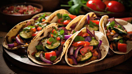 veggie vegetable mexican food grilledの素材