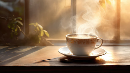 breakfast fresh coffee drink morningの素材