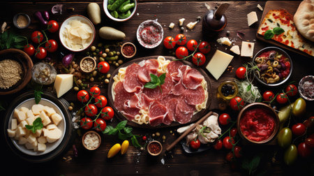 background meal italian food festiveの素材