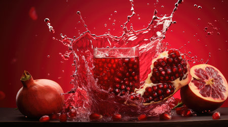 fruit red juice drink pomegranateの素材