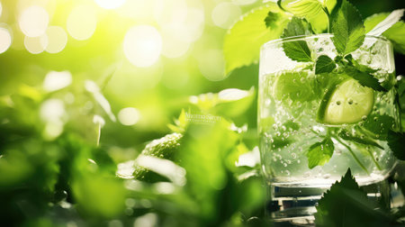organic leaf mojito drink botanicalの素材