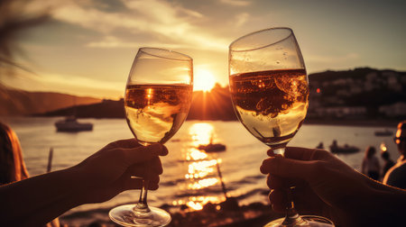 holiday luxury wine drink yachtの素材