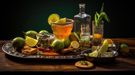 pairing food tequila drinkの素材