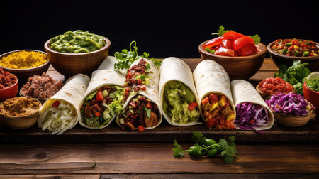 meal burrito mexican food ingredientsの素材