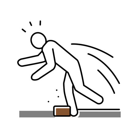 tripped fall man accident color icon vector illustrationのイラスト素材