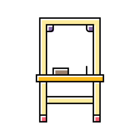 chalkboard kid bedroom color icon vector illustrationのイラスト素材