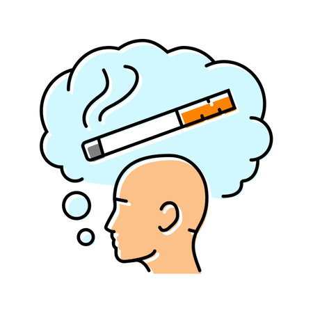 addiction nicotine tobacco color icon vector illustrationのイラスト素材