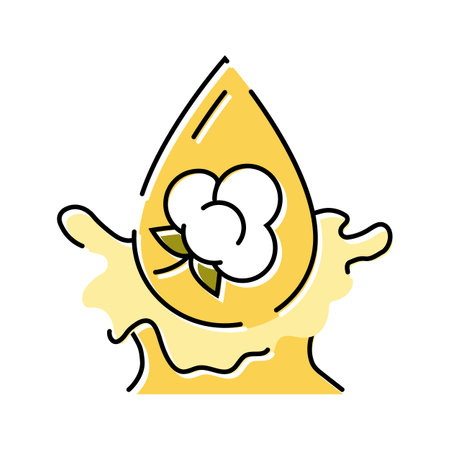 cottonseed oil liquid yellow color icon vector illustrationのイラスト素材