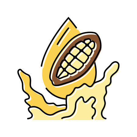 cocoa butter liquid yellow color icon vector illustrationのイラスト素材