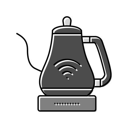 smart kettle home color icon vector illustrationのイラスト素材