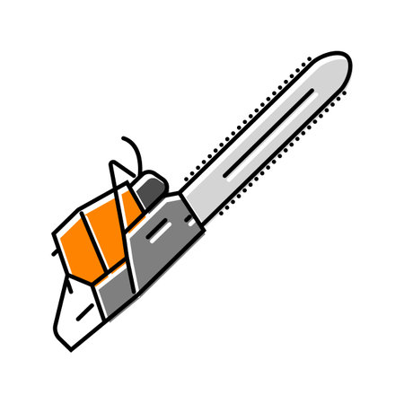 chainsaw weapon military color icon vector illustrationのイラスト素材