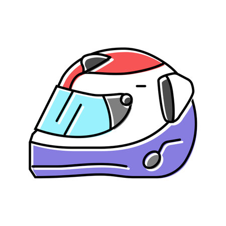sport helmet vehicle auto color icon vector illustrationのイラスト素材