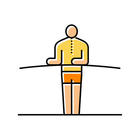 tightrope walker carnival vintage show color icon vector illustrationのイラスト素材
