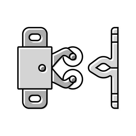catches furniture hardware fitting color icon vector illustrationのイラスト素材