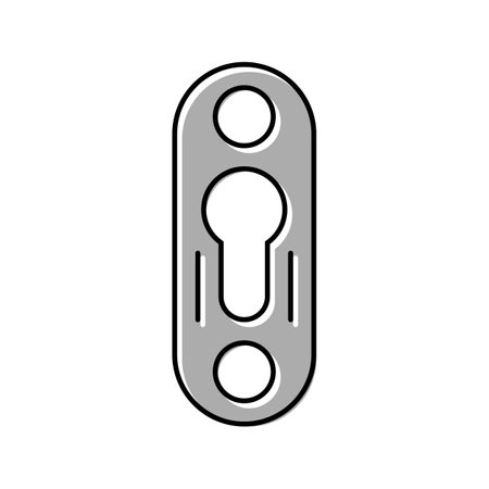 keyhole plate hardware furniture fitting color icon vector illustrationのイラスト素材
