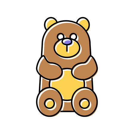 plush toy child baby kid color icon vector illustrationのイラスト素材