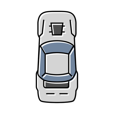automobile car top view color icon vector illustrationのイラスト素材