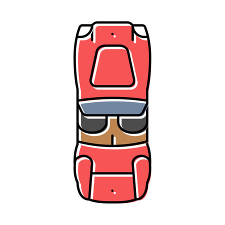 transport car top view color icon vector illustrationのイラスト素材