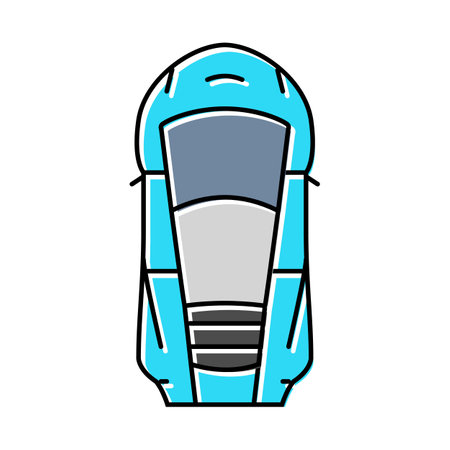 motor car top view color icon vector illustrationのイラスト素材