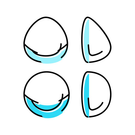 breast implant shapes surgery color icon vector illustrationのイラスト素材