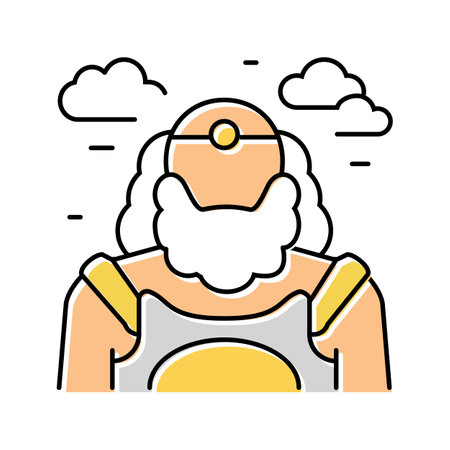 uranus greek god ancient color icon vector illustrationのイラスト素材