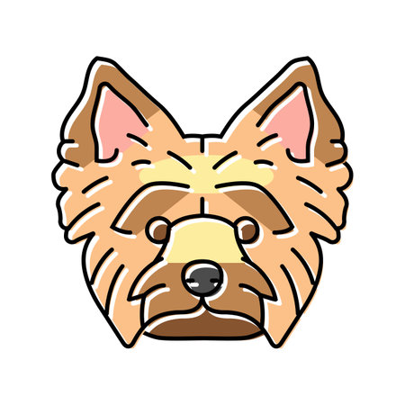 yorkshire terrier dog puppy pet color icon vector illustrationのイラスト素材