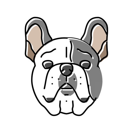 french bulldog dog puppy pet color icon vector illustrationのイラスト素材