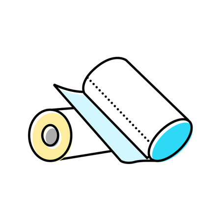 toilet roll paper towel color icon vector illustrationのイラスト素材