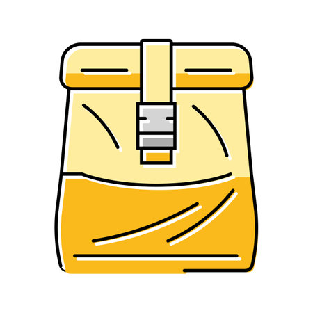 lunch box bag container color icon vector illustrationのイラスト素材