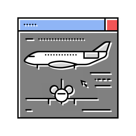 aircraft design aeronautical engineer color icon vector illustrationのイラスト素材