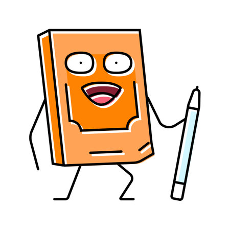 study book character color icon vector illustrationのイラスト素材