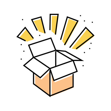 surprise gift wow color icon vector illustrationのイラスト素材