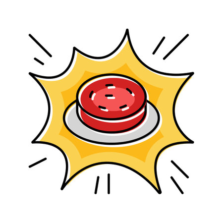 alert button color icon vector illustrationのイラスト素材
