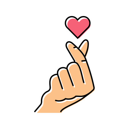 love gesture color icon vector illustrationのイラスト素材