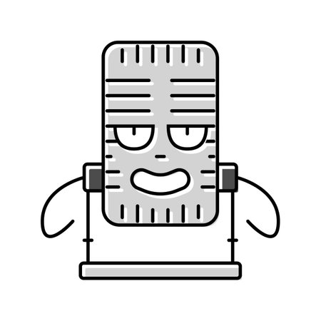 microphone retro music color icon vector illustrationのイラスト素材