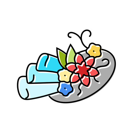 fascinator hat cap color icon vector illustrationのイラスト素材