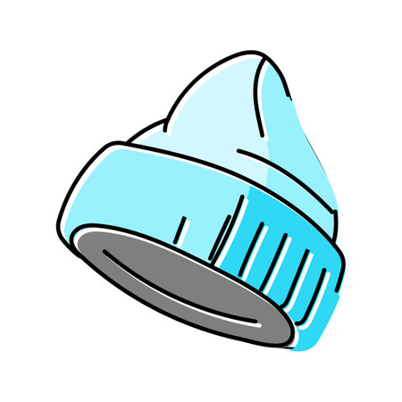 winter hat cap color icon vector illustrationのイラスト素材