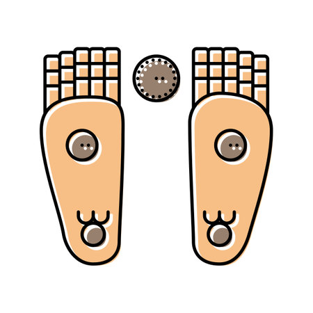 buddha footprints buddhism color icon vector illustrationのイラスト素材