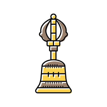 buddhist bell ghanta color icon vector illustrationのイラスト素材