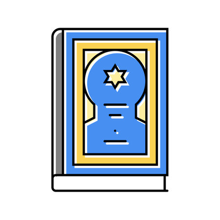 jewish prayer book siddur color icon vector illustrationのイラスト素材